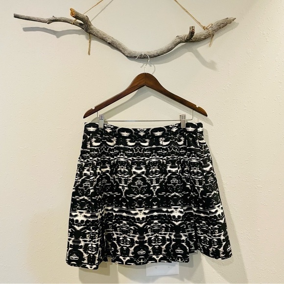 J. Crew Blurred Ikat Print Pleated Skirt - Picture 2 of 10